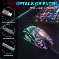 Gaming Mouse Full RGB Wired 6 Buttons Used for PC games and designing  use Black Full RGB. 