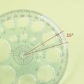 InstaOrder - 360 Degree Full Scale Protector - Full Circle Template Plastic Round Protractor for Painting Drawing Drafting Tool - 16 Circular Sizes. 