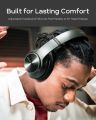 DOQAUS Bluetooth Headphones Over-Ear, 52 Hours Playtime, 3 EQ Modes, Noise-Isolating HiFi Stereo, Deep Bass, Microphone, Soft Earpads for Cellphone/PC (Black). 