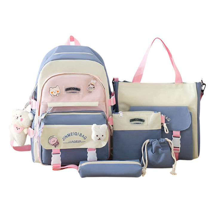 Rabify 17 Inches Canvas Material Multi Pieces Durable Imported Girl's