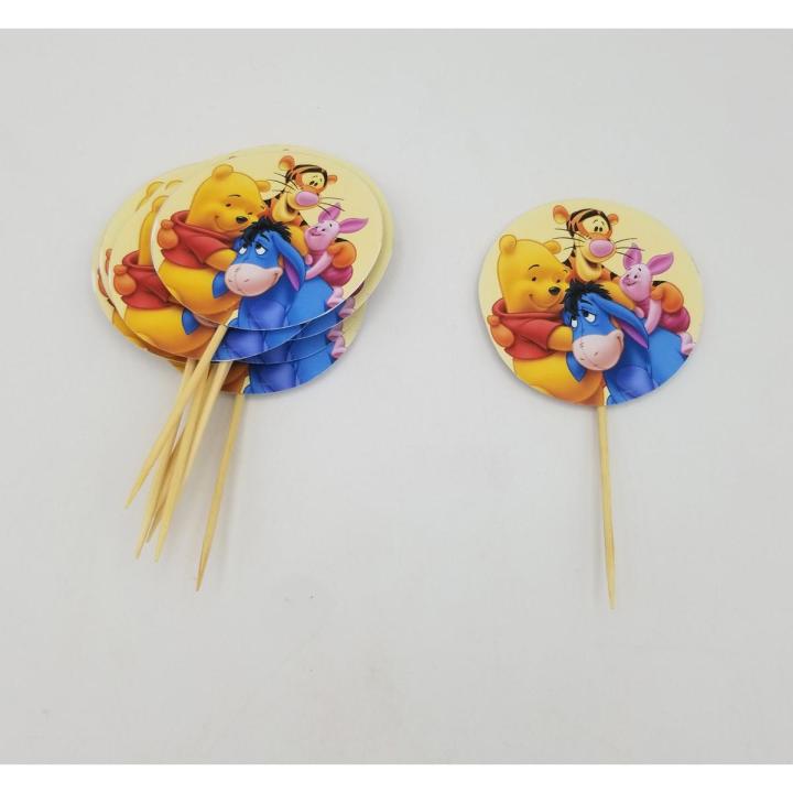 WINNIE THE POOH THEME CUPCAKE TOPPER - PACK OF 10 CUPCAKE TOPPERS - WINNIE THE POOH CUPCAKE TOPPERS
