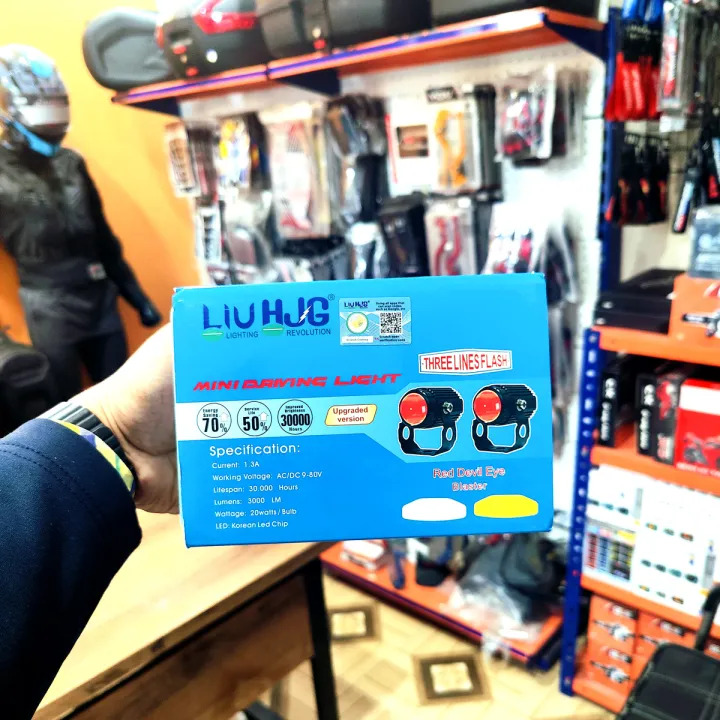 AKE%202-PCS%20HJG%20Mini%20Driving%20with%20RED%20DRL%20Motorcycle%20Led%20Light%2020w%20Dual%20Tone%205%20Function%20with%20Flasher%203-Wires%20Fog%20Led%20For%20motorcycle,%20Car,%20Jeep%20-%20Image%203