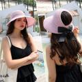 Big Brim Straw Hats Sun Hat For Women Foldable Wide Brim Knitted Empty Top Hats Knit. 