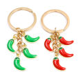 Fashion Alloy Mini Pepper Keychain Creative Red Green Chili Pendant Keyring Bag Car Key Jewelry Accessory For Women Men Gifts. 