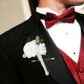 Wedding Men Boutonniere with Pin Accessories Corsage for Best Man Anniversary Marriage Prom. 
