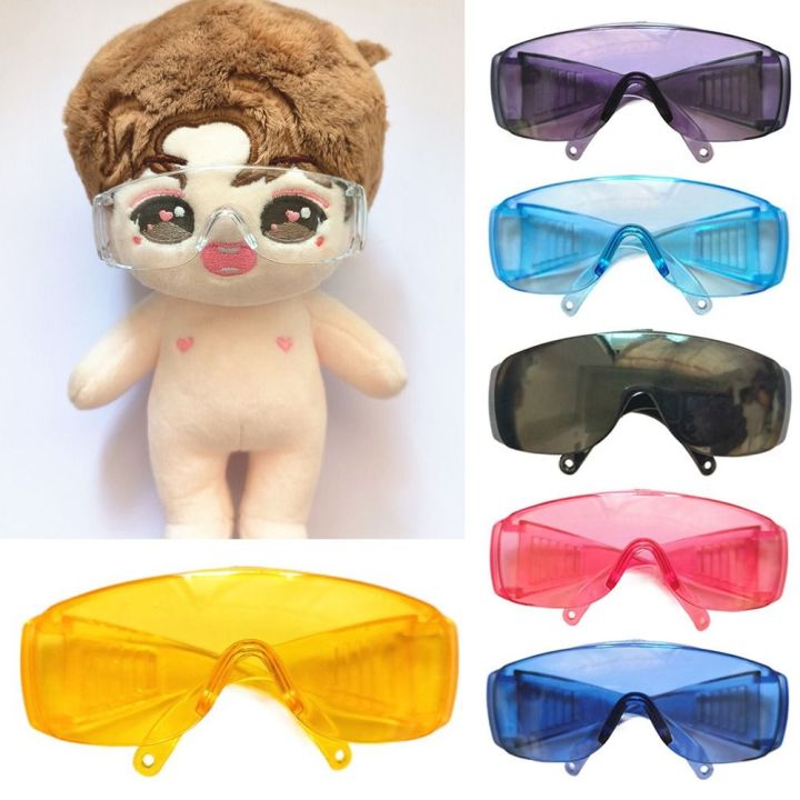 Kids Girls Gift Mini Plush Doll for 1/31/4 BJD Plush Doll Eyeglasses Cute Heart Frame Colorful Ski Goggles For 20cm Dolls
