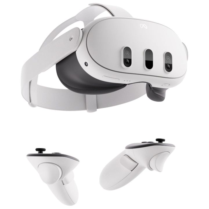 Meta Quest 3 128GB Advanced All-in-One VR Headset, Breakthrough Mixed Reality Powerful Performance Virtual-Reality Bundle with VR Controller Silicone Protective Cover Case and Accessories (White)