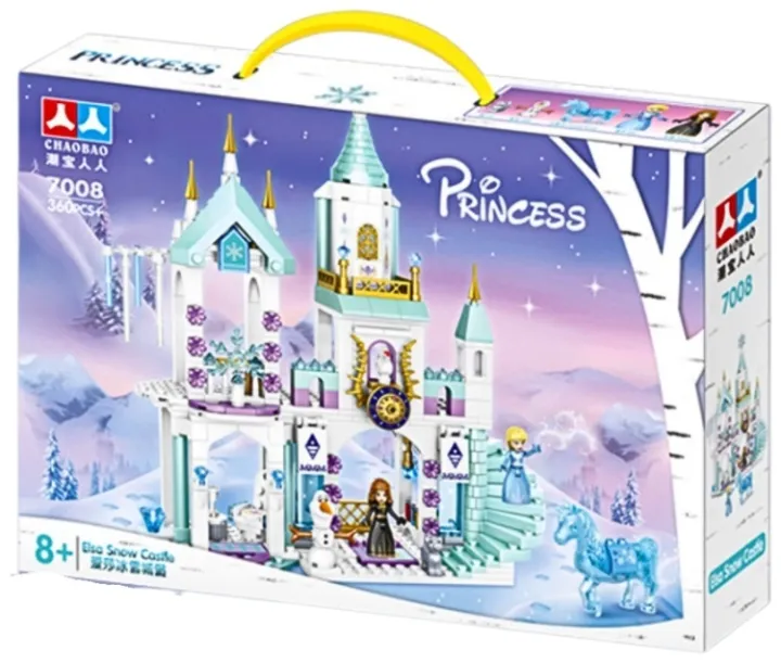 Princess Elsa Snow Castle Building Block Set - 360+ Piece Magical Ice ...