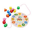 Learning Educational Toy Cartoon Analog Clock Shape Wooden Toy Puzzle Montessori. 
