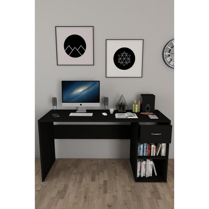 Home Office Desk (Study Table) Simple With One Drawer,Black And White