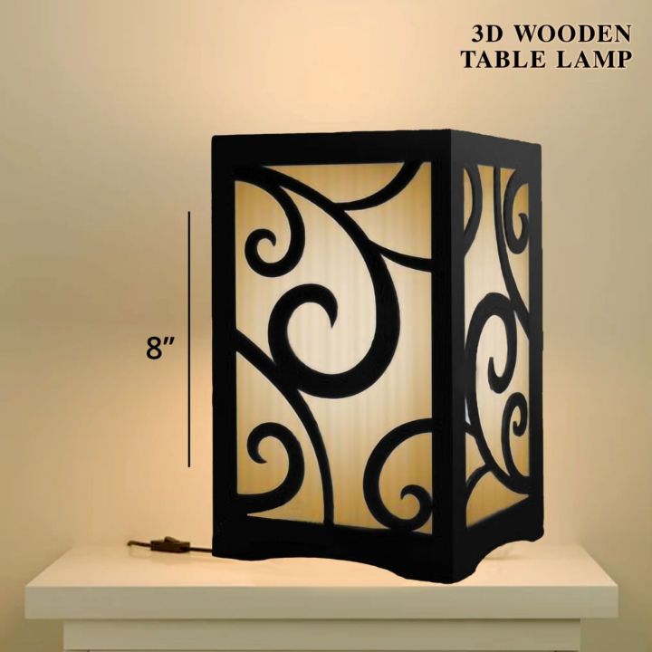 3D Unique Design Wooden Lamp I Lamp I Wooden Lamp I Lamp For Room I Lamp For Office I Lamp For Bedroom I Lamp For Side Table Stylish I Decorating Items I Home Decorating Items I Decoration I Decoration Pieces