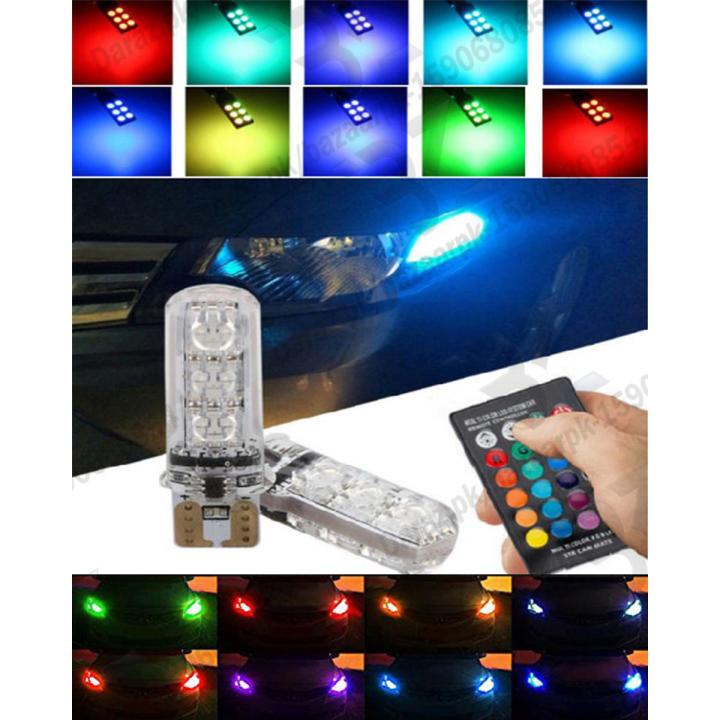 Remote Control LED T10 RGB Color Changing SMD for Car / Bike Parking Lights Bulb with Remote Control