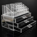 Acrylic 3 Drawers 12 Trapezoid Lipstick Makeup Display Stand Cosmetic Organizer Holder Case jewelry Box Storage. 