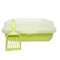 1414 Pet Cat litter tray with scoop 14  x 14  inch Pet Cat Litter Box Large Size Open Type Smooth Plastic Litter Tray Litter Pan Cat Toilet with FREE Litter Scoop Litter Box NON-STICK Coating (FDA, EPA approved) reduces cleaning time VET RECOMMENDED. 