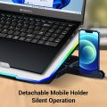 RGB Laptop Cooling Pad Gaming Laptop Cooler with 2 Large Fans, Adjustable Fan Speed, 7 Height Stand, 10 Modes Light with Memory Function for 10-17.3 Inch Laptops. 
