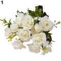 1 Bouquet 15 Heads European Style Artificial Royal Rose Home Room Decor Flowers. 