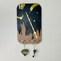Harry Potter Wand Black and Gold Wall Art Wooden Key Holder and Jewelry Organizer, Key Hanger and Jewelry Hanger, Home and Room Deocration Items, Wall Decoration Items, Aesthetic Room Decor. 