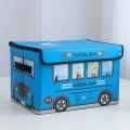 Bus Design Folding Storage Bins Quilt Basket Kid Toys Organizer Storage Boxes Cabinet Wardrobe Storage Bags. 