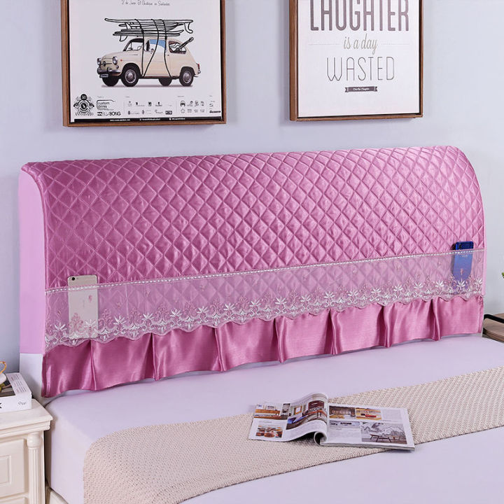 Elastic soft bag thickened bedside cover, cotton headboard dust cover, bedside backrest cover, 1.5 meters 1.8 solid wood bedside cover