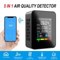5 In1 CO2 Meter Digital Temperature Humidity Tester Carbon Dioxide-B. 