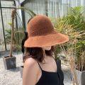 Big Brim Straw Hats Sun Hat For Women Foldable Wide Brim Knitted Empty Top Hats Knit. 