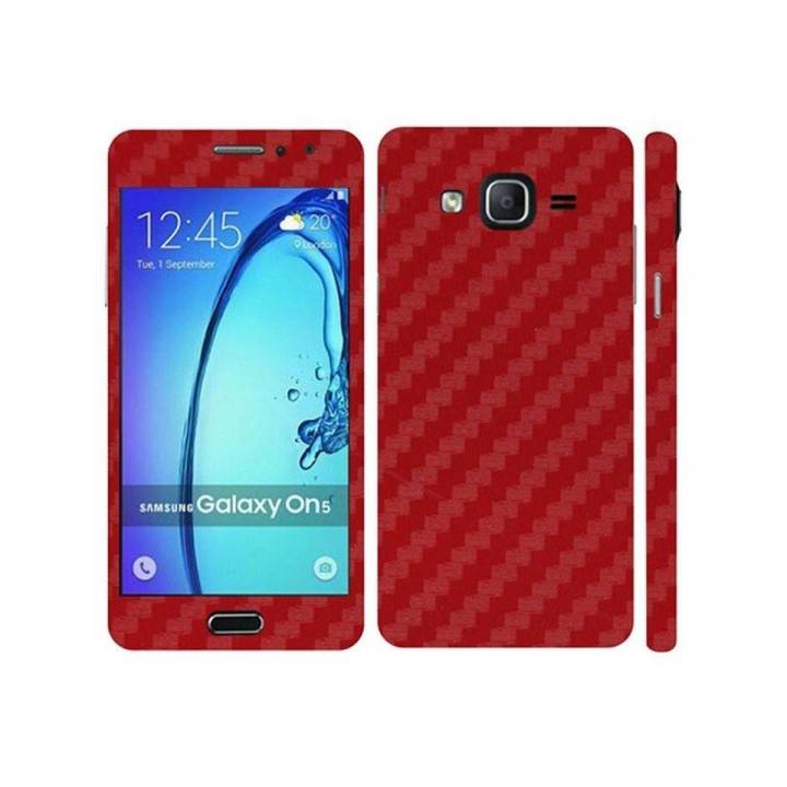 Samsung Galaxy On5 2015 Red Carbon Fiber Texture Mobile Skin