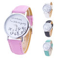 Women Whatever Im Late Anyway Letter Round Dial Faux Leather Strap Quartz Watch. 