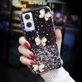 For OPPO F21 Pro (5G) Back Cover Luxury 3D Diamond Butterfly Shiny Glitter Gold Foil Space Starry Cases Clear Soft Silicone Bumper Mobile Phone Case for Girls Boy. 