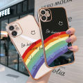 (Free Lanyard) Luxury 6D Plating Case for Samsung Galaxy S20 Plus Back Cover Cartoon Rainbow Side Pattern Soft Silicone Square Phone Cases. 