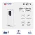 Ronin R-4025 Power, Fast Charge Power Bank 20000mAh with PD Fast Charging. 