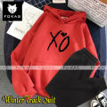 High Quality Winter Fleece Tracksuit Export Quality Casual XO Heart Printed Hoodie + Trouser Track Suit for Girls_Boys. 