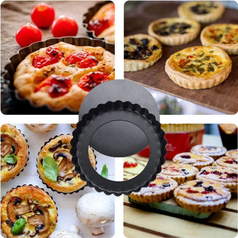 6 Pack 5 Inch Mini Tart Pans with Removable Bottom Round Nonstick Quiche Pan Heavy Duty Fluted Side Pie Tart Molds Daraz.pk