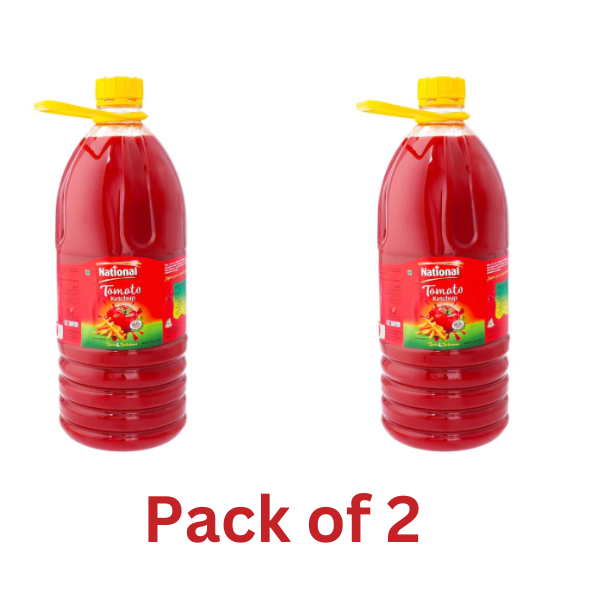 Pack of 2 NATIONAL Tomato Ketchup Bottles 3.25 KG – Rich & Flavorful Sauce for Every Meal