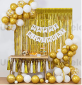 Happy Birthday Theme Set Complete: 1 Birthday Banner, 1 Back Curtain, 30 Balloons - Ideal Birthday Accessories for Girls and Boys, Perfect Birthday Party Items and Home Decorations!. 