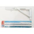 2Pcs White Metal Triangular Folding Shelf Bracket Support Wall Bracket 8", 10", 12" , 14" & 16". 