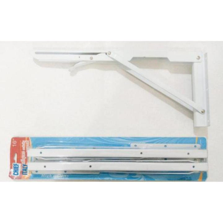 2Pcs White Metal Triangular Folding Shelf Bracket Support Wall Bracket 8", 10", 12" , 14" & 16"