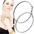 1Pair Big Smooth big ears ring Clear Circle Round Hoop Charm Earrings. 