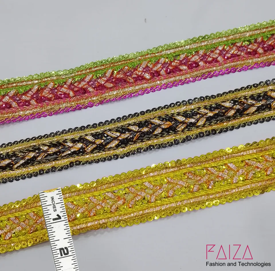 laces for dresses in pakistan 1 Yard/Gaz Fancy Sequin Sitara Lace - Versatile Lace for Clothes, Lace for  Dresses, Kurti, Dupatta, Front-Back Ghera, and Borders