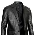 Black Leather Blazer Jacket for Men. 