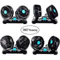 Universal Portable Dashboard Fan 12 Volt DC 2 Speed 360 Dual Head Fan. 