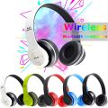 P47 Over-Ear Wireless Headphones Bluetooth 5.1 SD Card Support FM Mic LED Lights. 