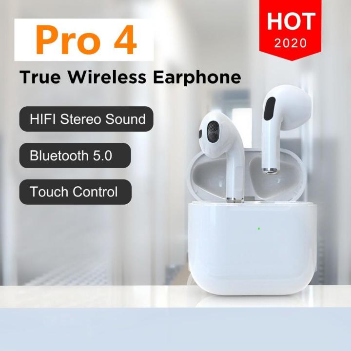 Pro 4 True Wireless Earphone HIFI Stereo Sound, Bluetooth 5.0, and Touch Control