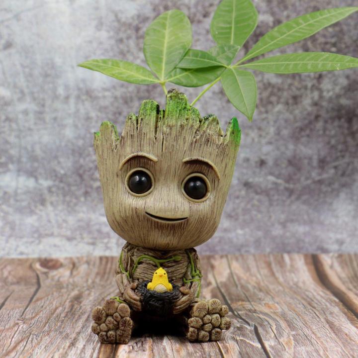Baby Groot Flower Pot Planter Succulent Bird Nest Guardians Of The Galaxy Groot Figure Toy