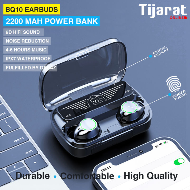 BQ10 Wireless Bluetooth Earphones In-Ear ENC Noise Reduction New Style Headphone Waterproof Earbuds Digital Display TWS Bluetooth Earphones HD Stereo Fingerprint Touch Noise Cancelling Gaming Headset With Mic.