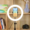 26cm Ringlight with Full Size 7ft Tripod Stand & Mobile Holder | Best Makeup LED Selfie Light for TikTok, YouTube, Videography & Photography | Dimmable USB Ring Light for Studio Lighting. 