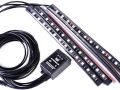 Car LED Strip Light, 4pcs  12V Multicolor Music Car Interior Lights LED Under Dash Lighting Atmosphere Neon Lights Kit with Sound Active Function and Wireless Remote Control. 