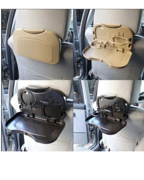 Car Back Seat Foldable Portable Food Tray Table with Cup Holders