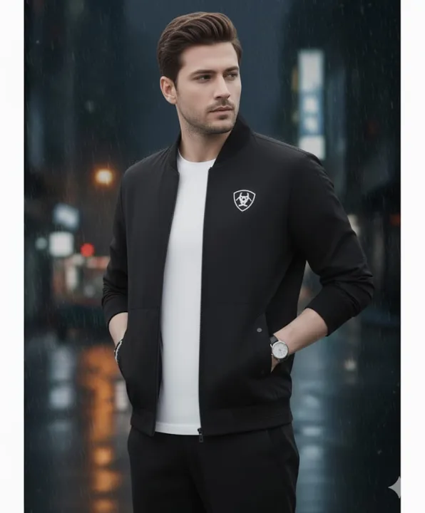 Modern Men’s Bomber Jacket Featuring Lightweight Construction, Rugged ...