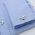 Men's Paper Plane Cufflinks Quality Brass Material Silver Color Cute Cuff Links Wholesale Retail. 