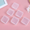 6Pcs Small Boxes Square Transparent Plastic Jewelry Storage Case Finishing Container Packaging Storage Box for Earrings Rings. 